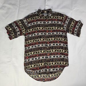 Vintage 80s UNITED Hawaiian Shirt A Break From Tradition Mens Medium Aloha Rayon
